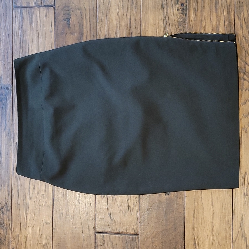 Express Womens Zipper Skirt Dark Green, Size 2